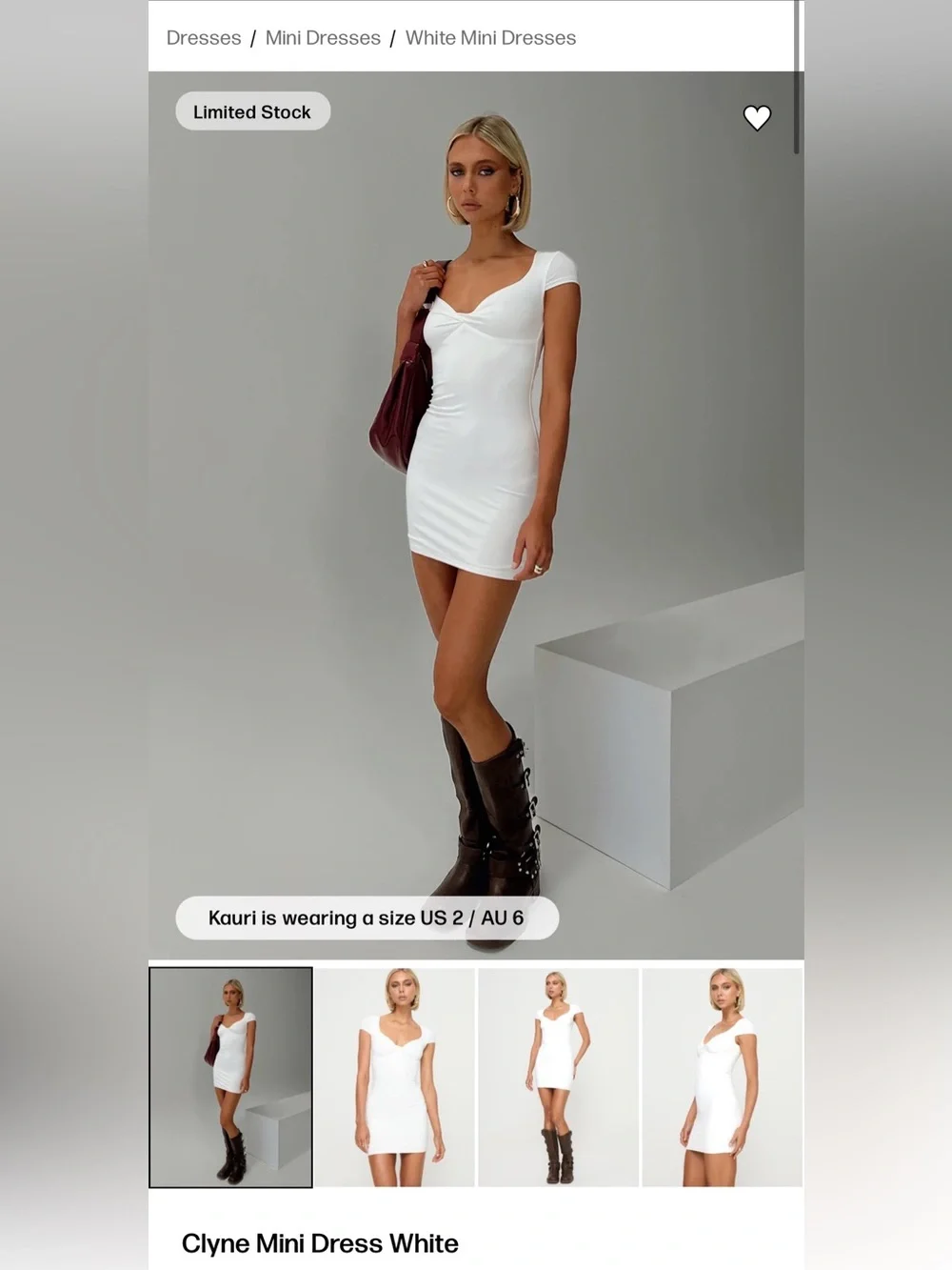NEW Princess Polly ‘Clyne’ White Bodycon Mini Dress Graduation Bridal Rush Week - Picture 10 of 10